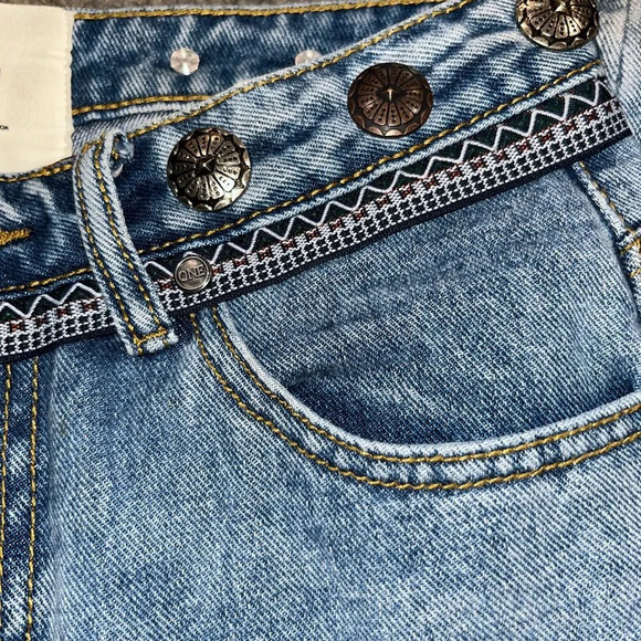 ONETEASPOON ONE TEASPOON TRUCKERS Western Concho Embellished Blue Jeans 24/26 - Picture 11 of 16